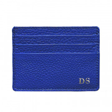 Royal leather card holder - blue cowhide card cases - Conti Borbone - block letters