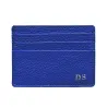 Porta carte pelle Royal, porta carte di credito in pelle bovina colore blu - Conti Borbone - stampatello