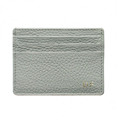 Porta carte pelle Perla, porta carte di credito in pelle bovina colore grigio - Conti Borbone - stampatello
