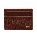 Porte-cartes en cuir Nocciola - porte-cartes en cuir de vachette marron - Conti Borbone - lettres capitales