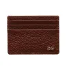 Porta carte pelle Nocciola, porta carte di credito in pelle bovina colore marrone - Conti Borbone - stampatello