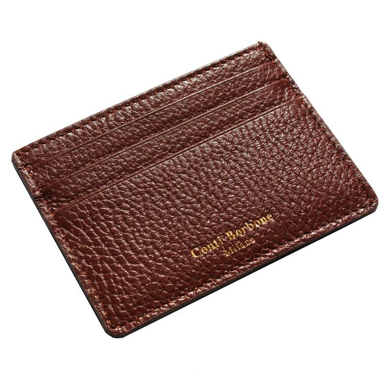 Nocciola leather card holder - brown cowhide card cases - Conti Borbone - brand