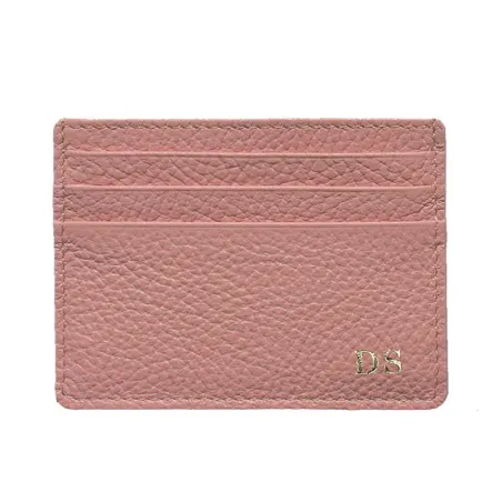 Kartenetui aus mauvefarbenem Leder - Kartenetuis aus rosa Rindsleder - Conti Borbone - Blockschrift