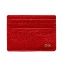 Porte-cartes en cuir Lipstick - porte-cartes en cuir de vachette rouge - Conti Borbone - lettres capitales