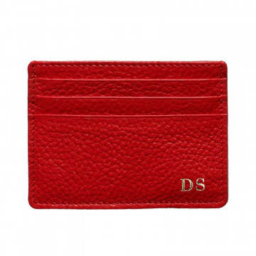 Lipstick leather card holder - red cowhide card cases - Conti Borbone - block letters