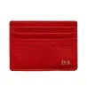 Porta carte pelle Lipstick, porta carte di credito in pelle bovina colore rosso - Conti Borbone - stampatello