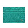 Emerald leather card holder - green cowhide card cases - Conti Borbone - block letters