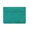 Porta carte pelle Smeraldo, porta carte di credito in pelle bovina colore verde - Conti Borbone - stampatello