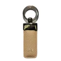 Porte-clés en cuir sable, en vachette véritable beige - Conti Borbone - lettres capitales