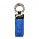 Royal leather keyring, in real blue cowhide - Conti Borbone - block letters
