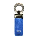 Porte-clés royal en cuir de vachette véritable bleu - Conti Borbone - lettres capitales