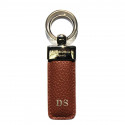 Nocciola leather keyring, in real brown cowhide - Conti Borbone - block letters