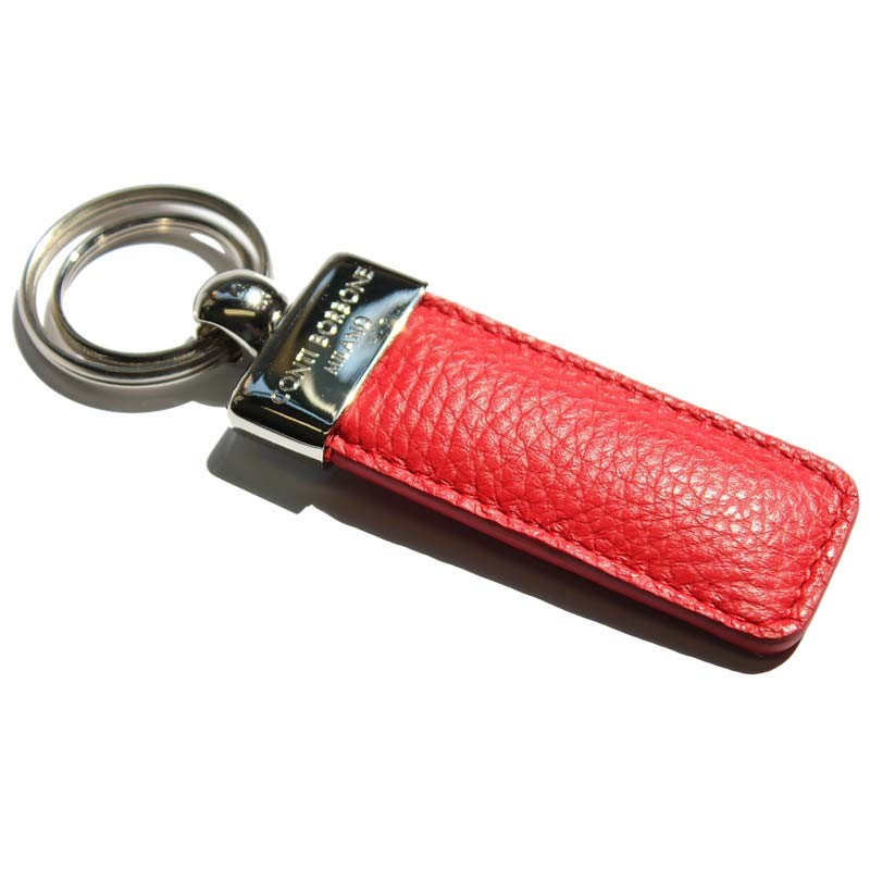 Porte-clés rouge à lèvres, en cuir de vachette véritable rouge - Conti Borbone - marque