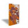 Marbled paper notebook  white, brown, orange Merida - Conti Borbone - Made in Italy prospective