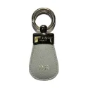 Porte-clés en cuir perlé, en vachette véritable grise - Conti Borbone - lettres capitales