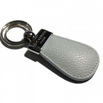 Pearl leather keyring, in real gray cowhide - Conti Borbone - brand