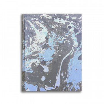 Album photo en papier marbré bleu, bleu clair et blanc Susan - Conti Borbone - façade - standard format