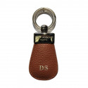 Nocciola leather keyring, in real brown cowhide - Conti Borbone - block letters