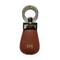 Nocciola leather keyring, in real brown cowhide - Conti Borbone - block letters
