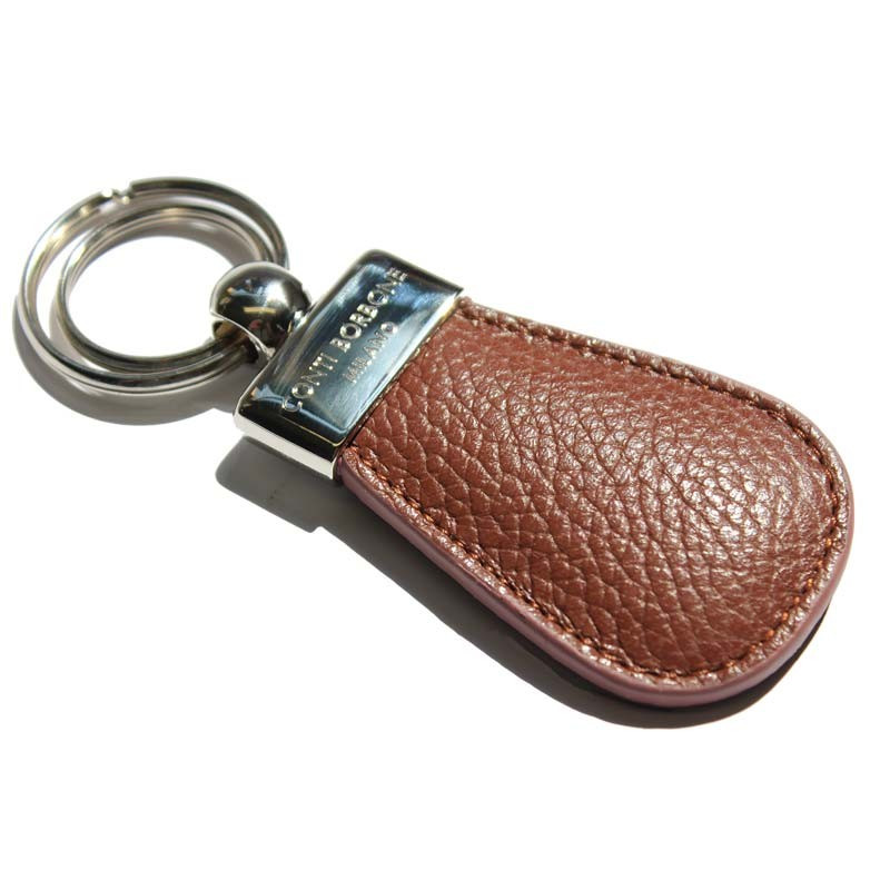 Nocciola leather keyring, in real brown cowhide - Conti Borbone - brand