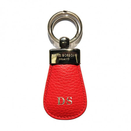 Lipstick leather keyring, in real red cowhide - Conti Borbone - block letters