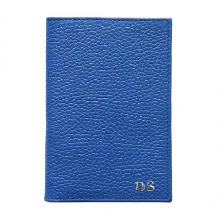Porta passaporto pelle Royal, porta documenti in vera pelle bovina colore blu - Conti Borbone - stampatello