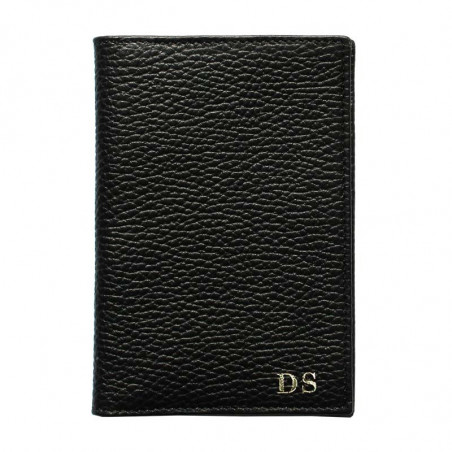 Porta passaporto pelle Corvino, porta documenti in vera pelle bovina colore nero - Conti Borbone - stampatello