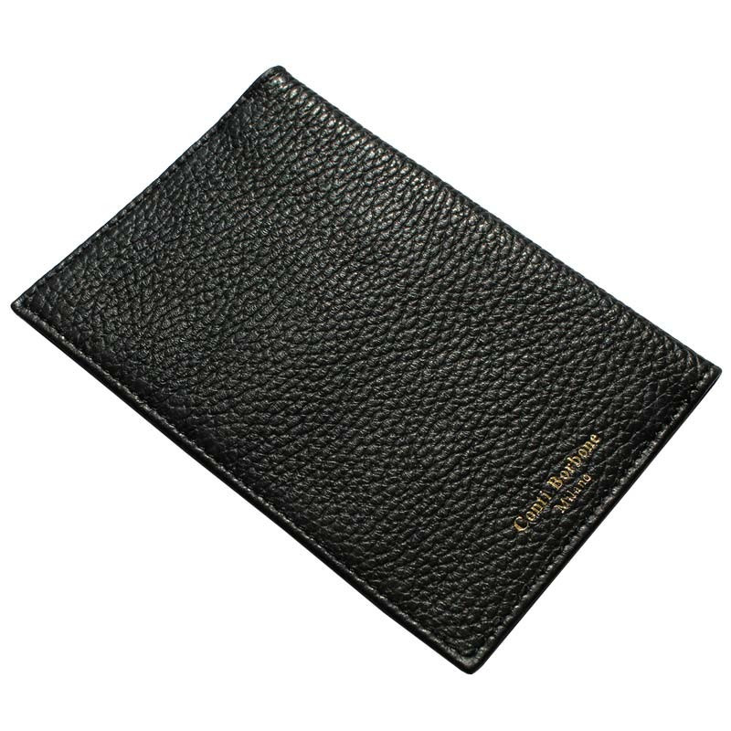 Raven leather passport cover, black cowhide genuine leather document holder - Conti Borbone - brand