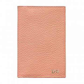 Passeport en cuir mauve, porte-documents en cuir véritable de vachette rose - Conti Borbone - lettres capitales