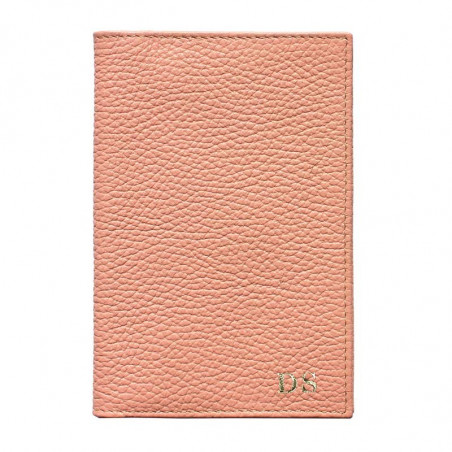 Passeport en cuir mauve, porte-documents en cuir véritable de vachette rose - Conti Borbone - lettres capitales