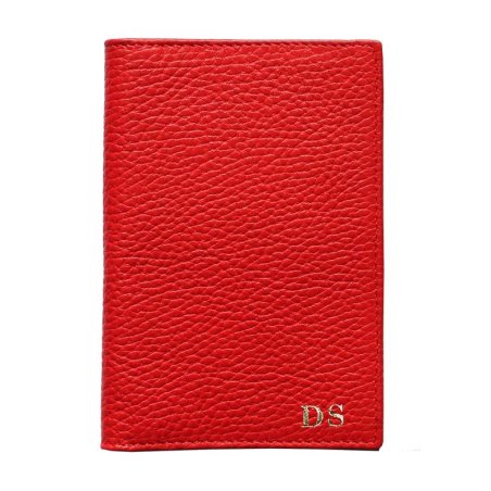 Lippenstift Leder Reisepasshülle, rotes Rindsleder echtes Leder Dokumentenmappe - Conti Borbone - Blockbuchstaben