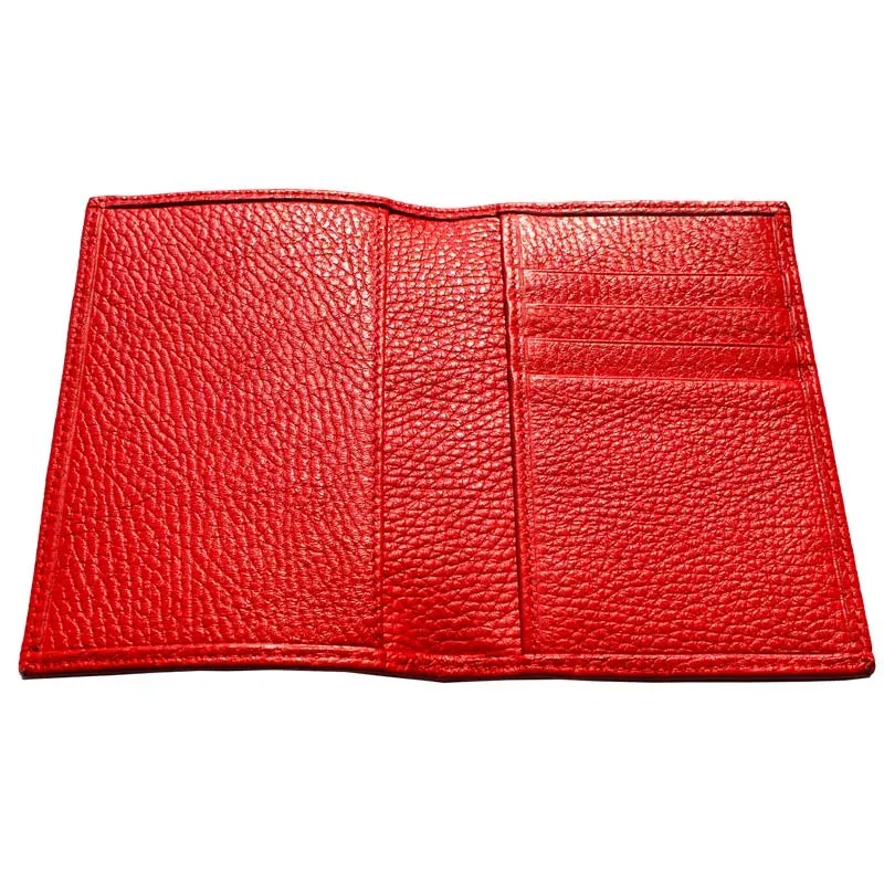 Porta passaporto pelle Lipstick, porta documenti in vera pelle bovina colore rosso - Conti Borbone - dettagli