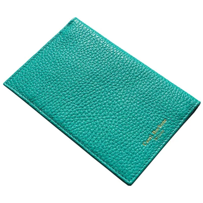 Funda de pasaporte de cuero esmeralda, portadocumentos de cuero vacuno auténtico verde - Conti Borbone - marca