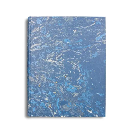 Álbum de fotos Joe en papel jaspeado azul y blanco - Conti Borbone - estándar