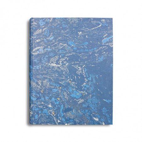 Photo album Joe in marbled paper blue and white - Conti Borbone - standard