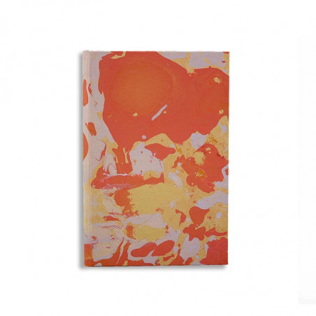 Quaderno in carta marmorizzata a mano arancione corallo grigio Elisa - Conti Borbone - made in Italy