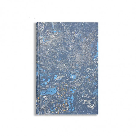 Marbled paper notebook white, blue, gold Joe - Conti Borbone - Made in Italy