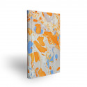 Marbled paper notebook  white, blue, orange Viviana - Conti Borbone - Made in Italy - spine