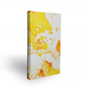 Marbled paper notebook  white, yellow, orange Ginevra - Conti Borbone - Made in Italy - spine
