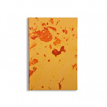 Quaderno in carta marmorizzata a mano  arancione e giallo Silvia - Conti Borbone - made in Italy