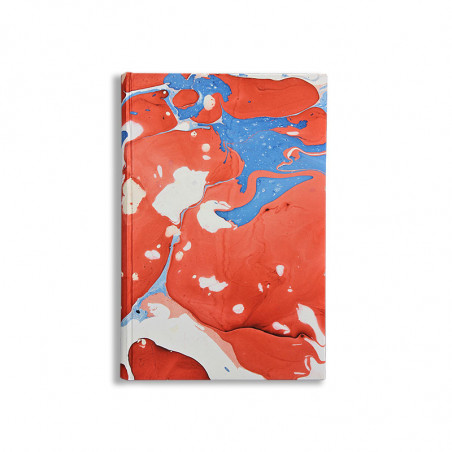 Notizbuch aus marmoriertem Papier weiß, blau und rot Anna - Conti Borbone - Made in Italy