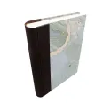 Photo album in Cioccolato leather and Ice marbled paper - Conti Borbone - spine