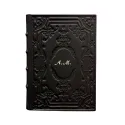 Agenda en cuir Dark, couleur noire avec décoration - Conti Borbone - Milan - made in Italy - personnalisé italique