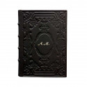 Leather diary Dark, black color with decoration - Conti Borbone - Milan - made in Italy - personalized italic