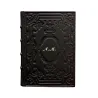 Diario in pelle Dark colore nero con decorazione - Conti Borbone - Milano personalizzato corsivo