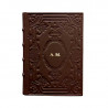 Cuoio leather diary, brown color with decoration - Conti Borbone - Milan - made in Italy - Block letters