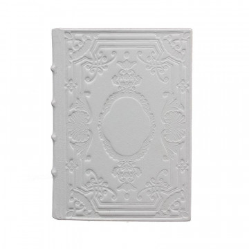 Diario in pelle Chiaccio colore bianco con decorazione - Conti Borbone - Milano fronte