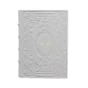 Agenda de piel Ice, color blanco con decoración - Conti Borbone - Milan - itálica personalizada