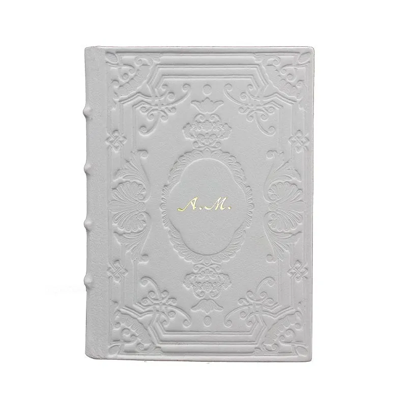 Ice Lederkalender, weiße Farbe mit Dekoration - Conti Borbone - Mailand - kursiv personalisiert