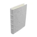 Agenda de piel Ice, color blanco con decoración - Conti Borbone - Milán - - lomo - made in Italy